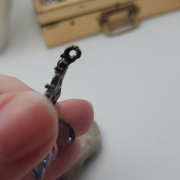 Blue mist crystal dangle necklace pendant - Picture 3 of 3